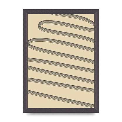 Abstract Line Ribbon Wall Art - A4 framed