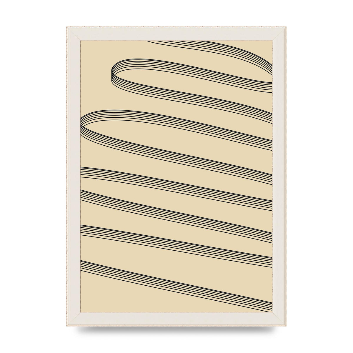 Abstract Line Ribbon Wall Art - A4 framed