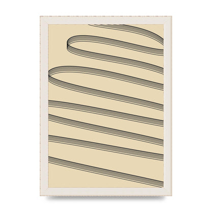 Abstract Line Ribbon Wall Art - A4 framed