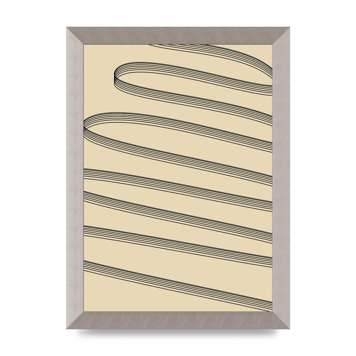 Abstract Line Ribbon Wall Art - A4 framed