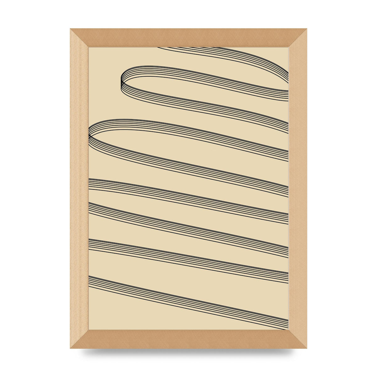Abstract Line Ribbon Wall Art - A4 framed