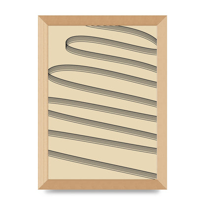 Abstract Line Ribbon Wall Art - A4 framed