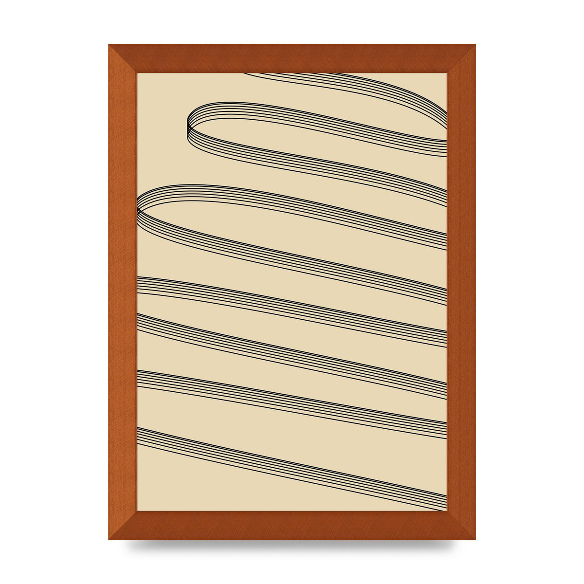 Abstract Line Ribbon Wall Art - A4 framed