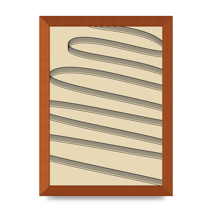Abstract Line Ribbon Wall Art - A4 framed