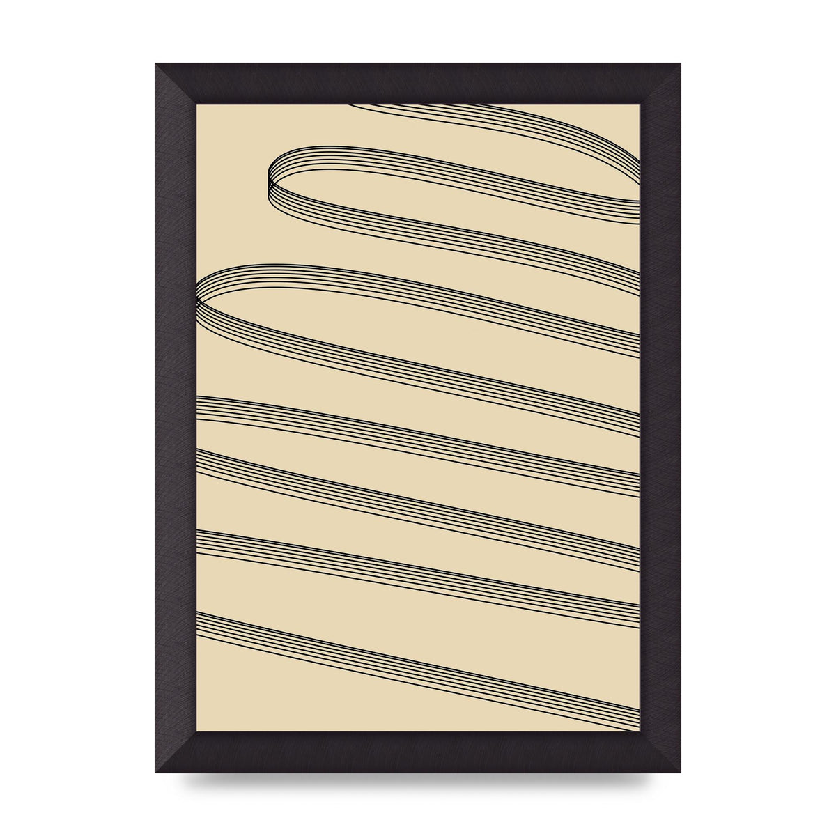 Abstract Line Ribbon Wall Art - A4 framed
