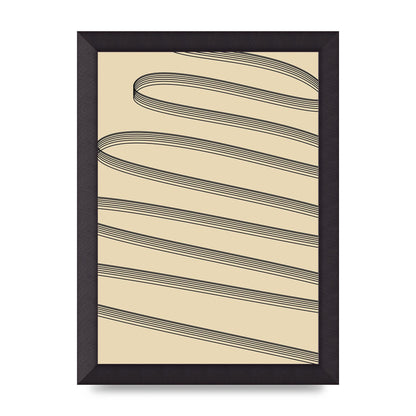 Abstract Line Ribbon Wall Art - A4 framed