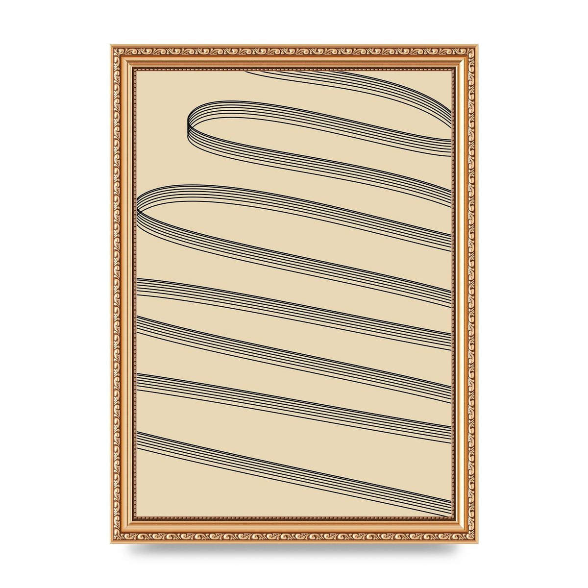 Abstract Line Ribbon Wall Art - A4 framed