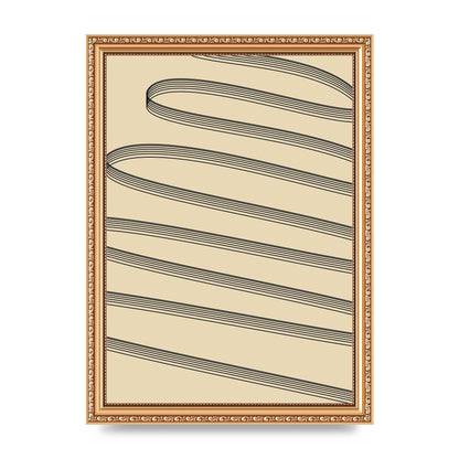 Abstract Line Ribbon Wall Art - A4 framed