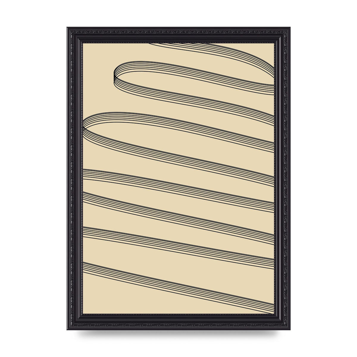 Abstract Line Ribbon Wall Art - A4 framed