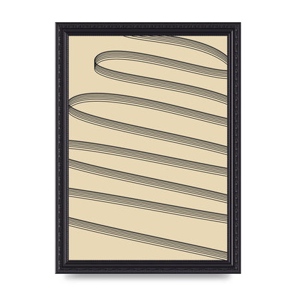 Abstract Line Ribbon Wall Art - A4 framed