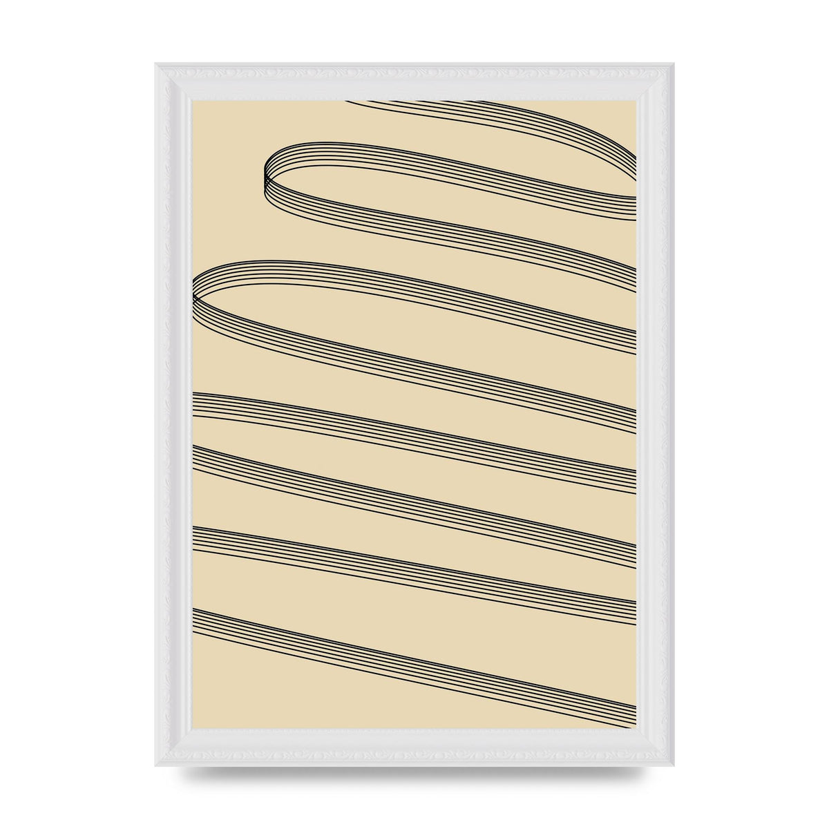 Abstract Line Ribbon Wall Art - A4 framed
