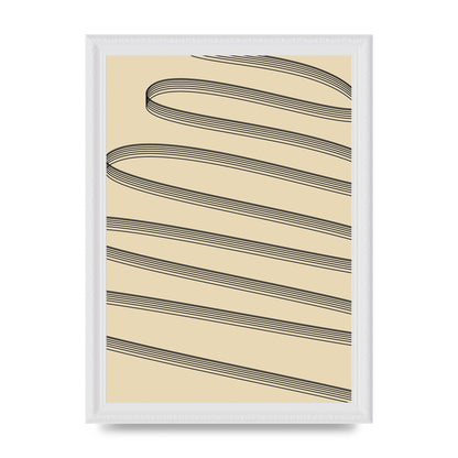 Abstract Line Ribbon Wall Art - A4 framed
