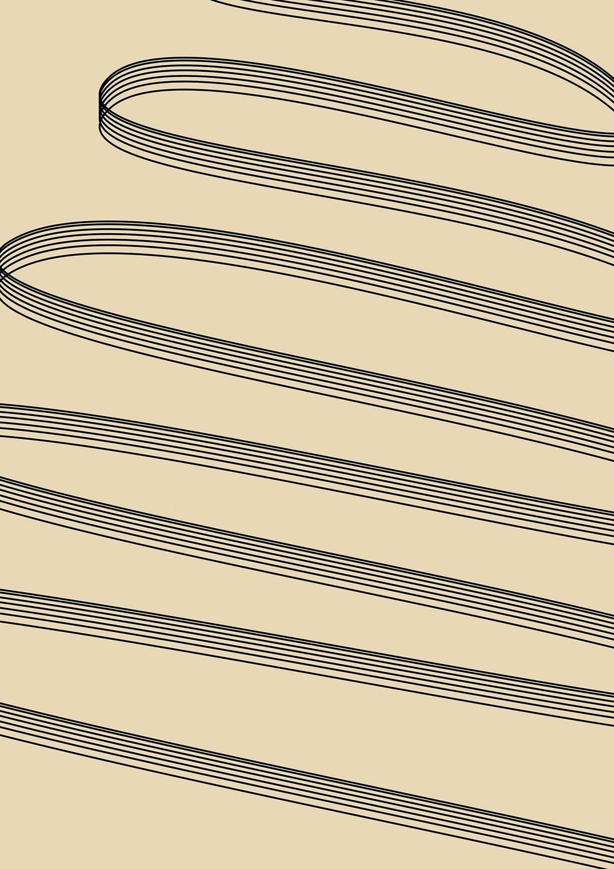 Abstract Line Ribbon Wall Art - detail