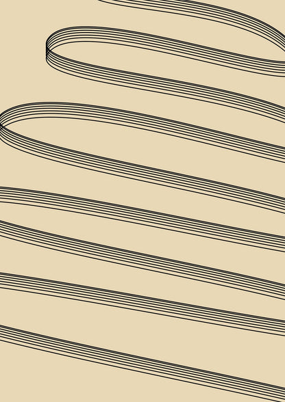 Abstract Line Ribbon Wall Art - detail