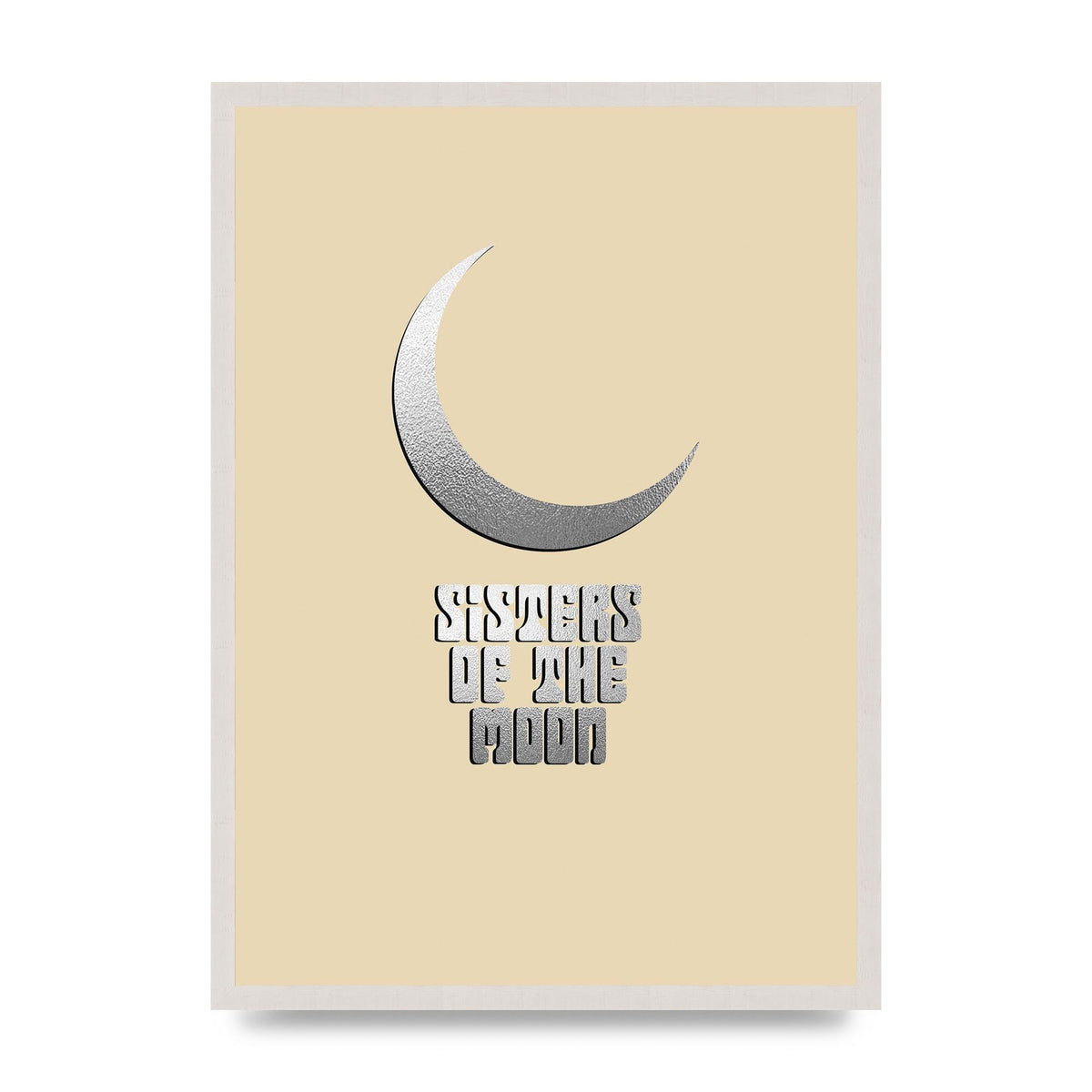 Sisters Of The Moon Silver Moon print in an A2 white saw cut grain frame