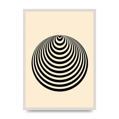 Optical Illusion Illustration Cone Cream print in an A2 white saw cut grain frame