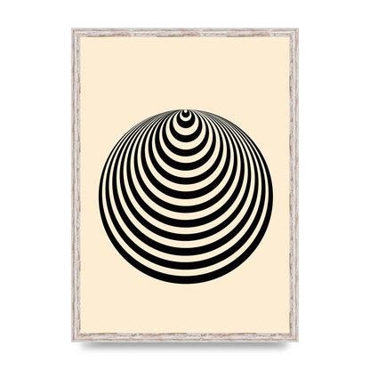 Optical Illusion Illustration Cone Cream Wall Art - A2 framed