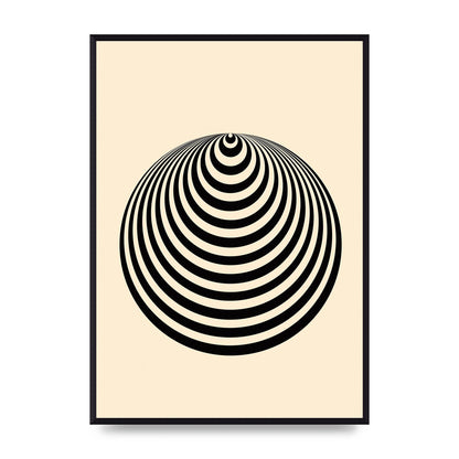 Optical Illusion Illustration Cone Cream Wall Art - A2 framed