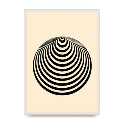 Optical Illusion Illustration Cone Cream Wall Art - A2 framed