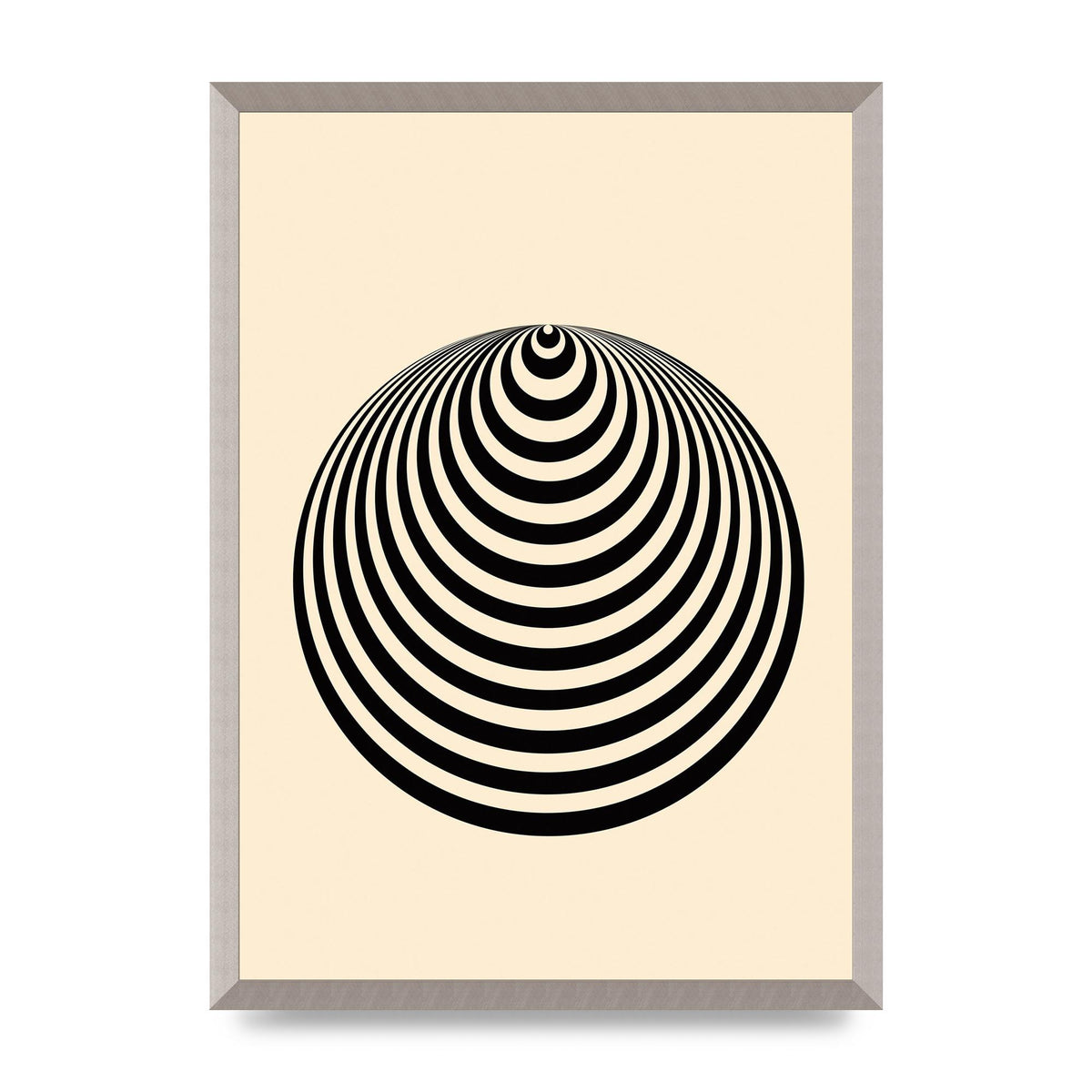 Optical Illusion Illustration Cone Cream Wall Art - A2 framed