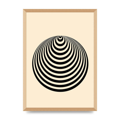 Optical Illusion Illustration Cone Cream Wall Art - A2 framed