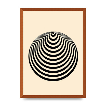Optical Illusion Illustration Cone Cream Wall Art - A2 framed