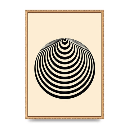 Optical Illusion Illustration Cone Cream Wall Art - A2 framed