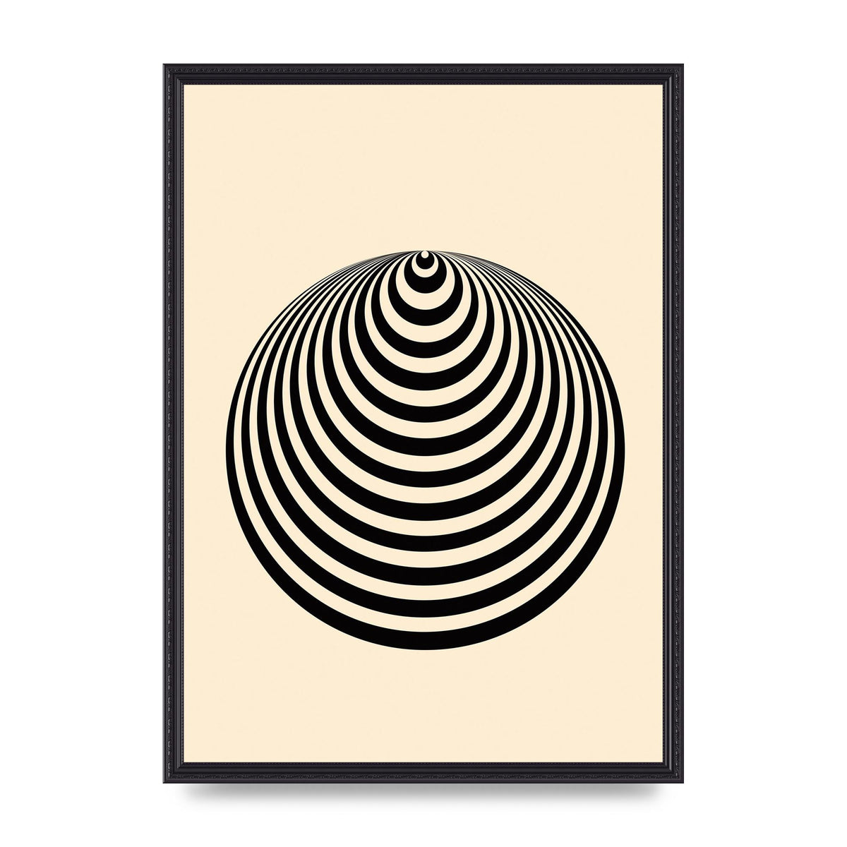 Optical Illusion Illustration Cone Cream Wall Art - A2 framed
