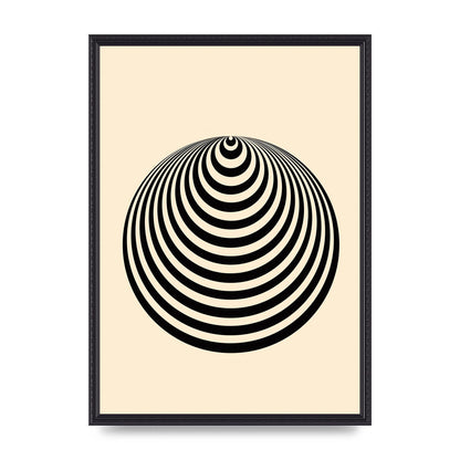 Optical Illusion Illustration Cone Cream Wall Art - A2 framed