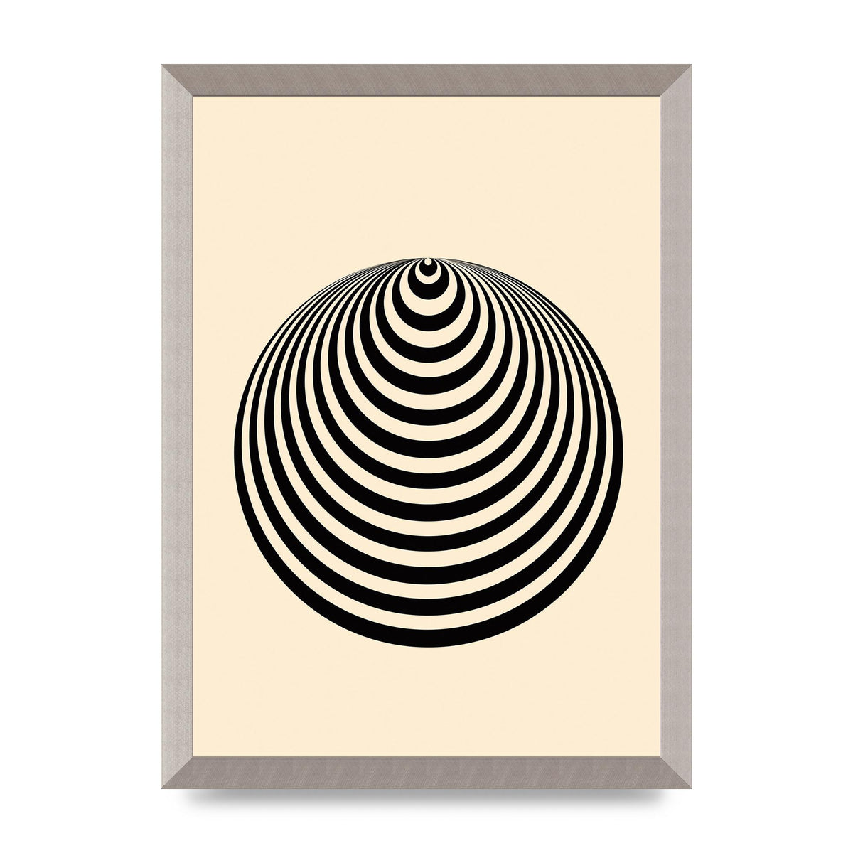 Optical Illusion Illustration Cone Cream Wall Art - A3 framed