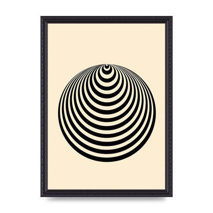 Optical Illusion Illustration Cone Cream Wall Art - A3 framed