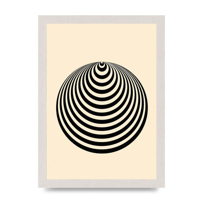 Optical Illusion Illustration Cone Cream Wall Art - A4 framed