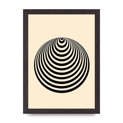 Optical Illusion Illustration Cone Cream Wall Art - A4 framed