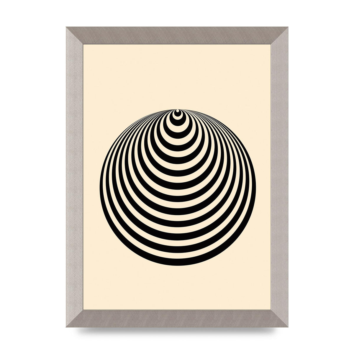 Optical Illusion Illustration Cone Cream Wall Art - A4 framed