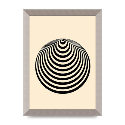 Optical Illusion Illustration Cone Cream Wall Art - A4 framed