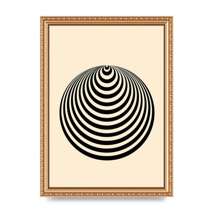 Optical Illusion Illustration Cone Cream Wall Art - A4 framed