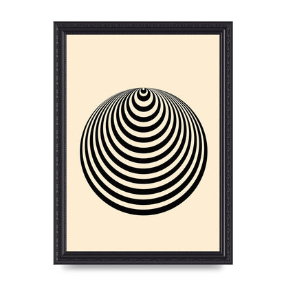 Optical Illusion Illustration Cone Cream Wall Art - A4 framed