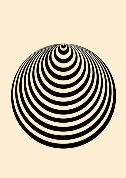 Optical Illusion Illustration Cone Cream Wall Art - detail