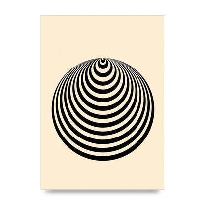 Optical Illusion Illustration Cone Cream Wall Art - unframed print