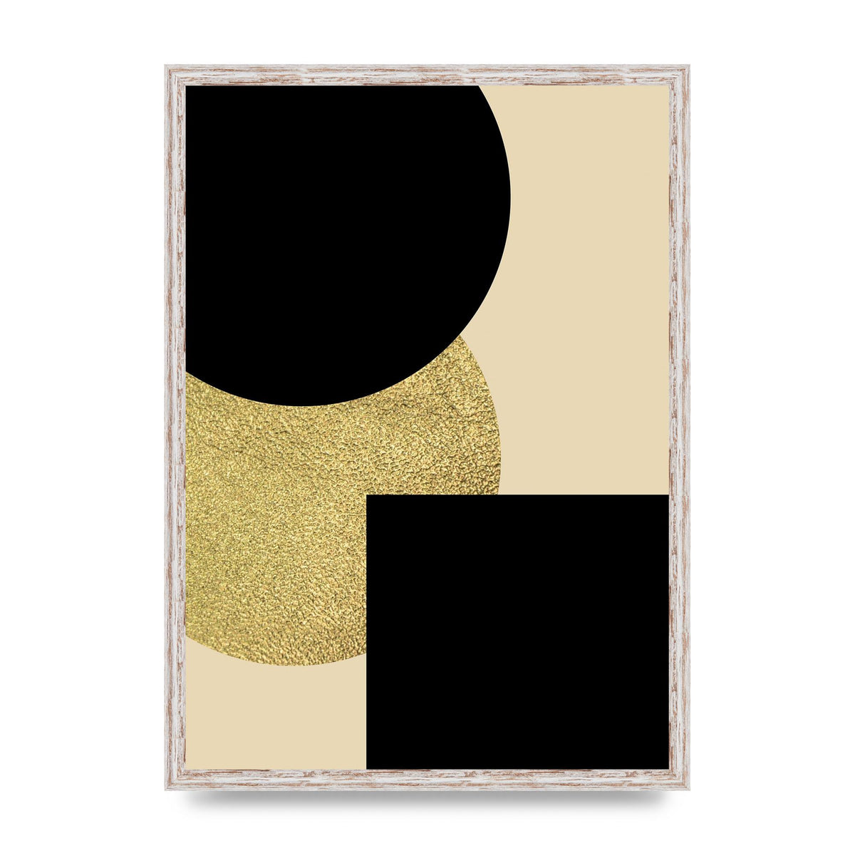 Abstract Cold Black Four Wall Art - A2 framed