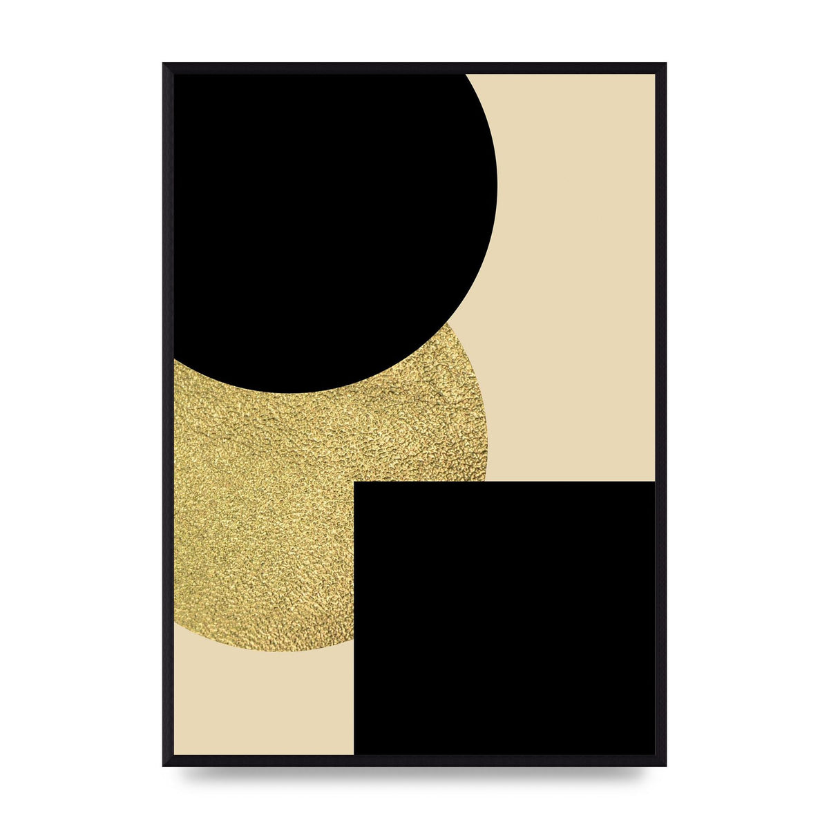 Abstract Cold Black Four Wall Art - A2 framed