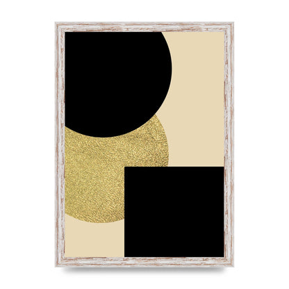 Abstract Cold Black Four Wall Art - A3 framed