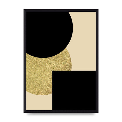 Abstract Cold Black Four Wall Art - A3 framed