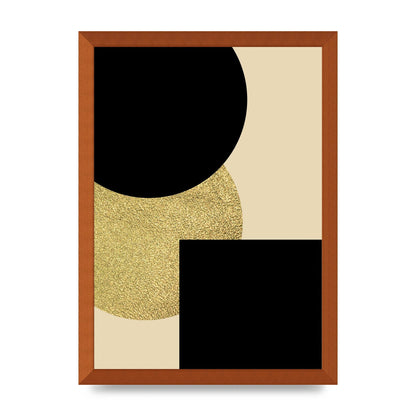 Abstract Cold Black Four Wall Art - A3 framed