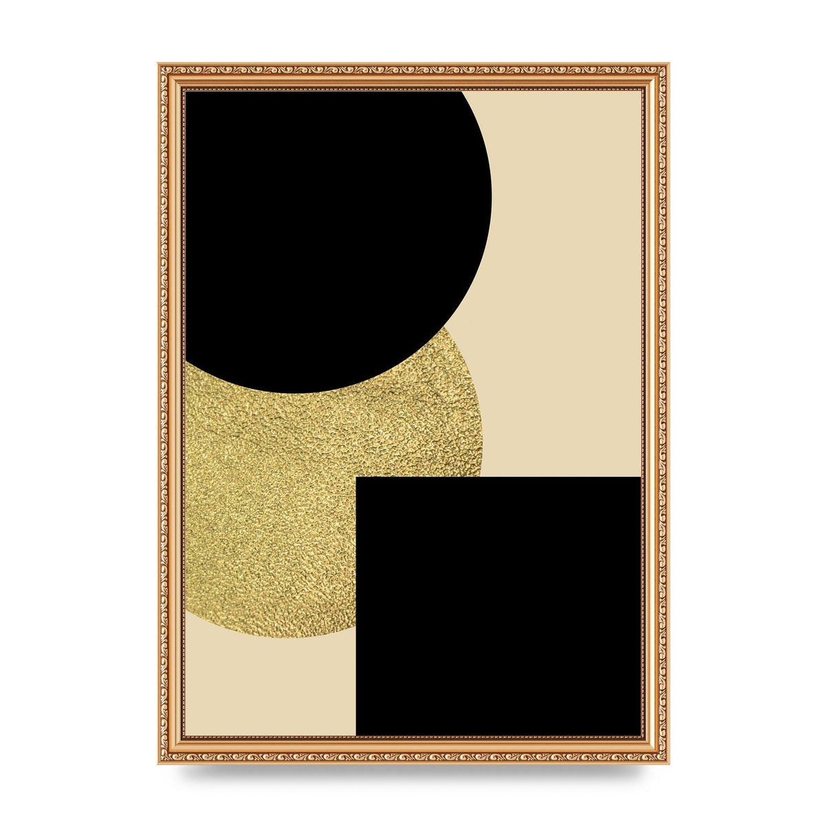 Abstract Cold Black Four Wall Art - A3 framed