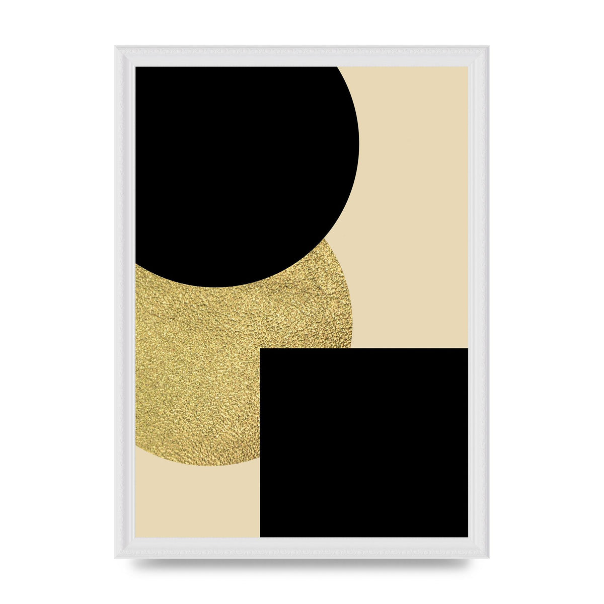Abstract Cold Black Four Wall Art - A3 framed