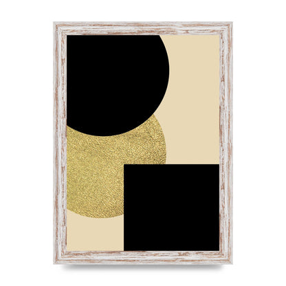 Abstract Cold Black Four Wall Art - A4 framed
