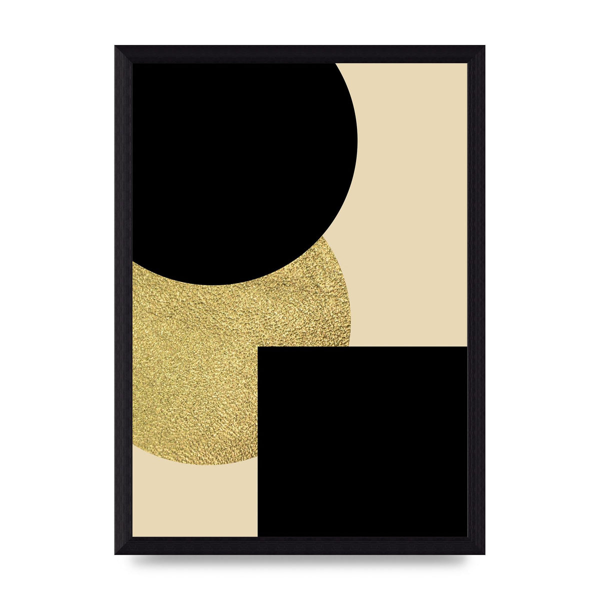 Abstract Cold Black Four Wall Art - A4 framed