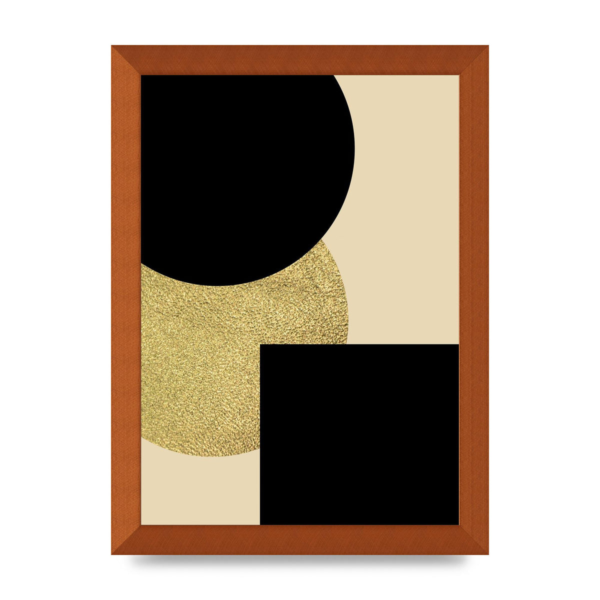 Abstract Cold Black Four Wall Art - A4 framed