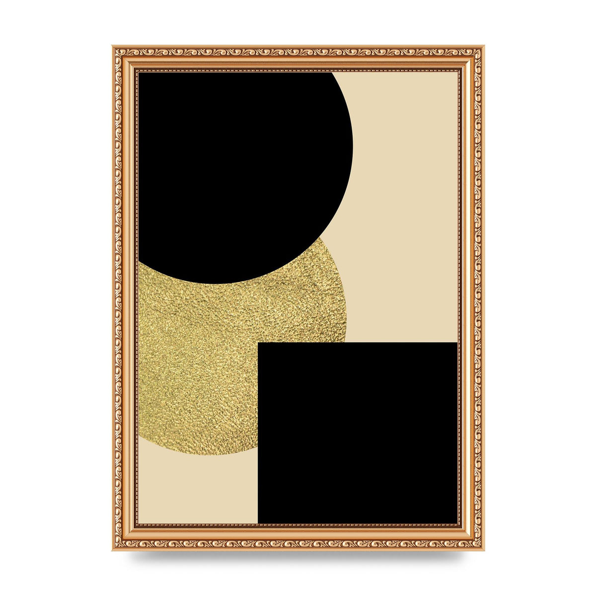 Abstract Cold Black Four Wall Art - A4 framed